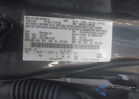 2016 Ford Focus Se from USA, damaged, VIN 1FADP3F24GL348261